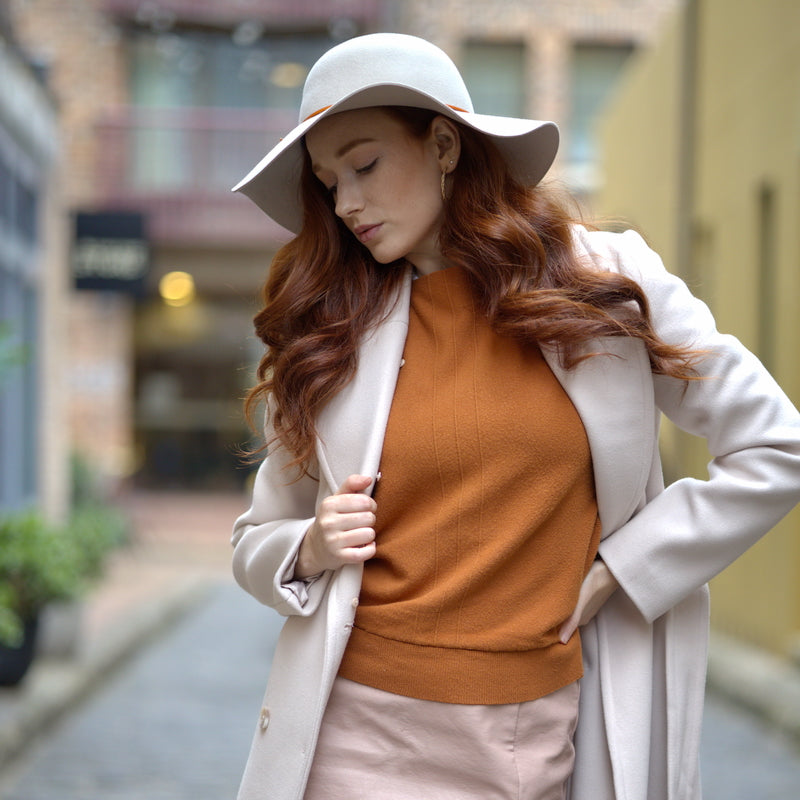 Women's Widebrim Felt Hat-RF927