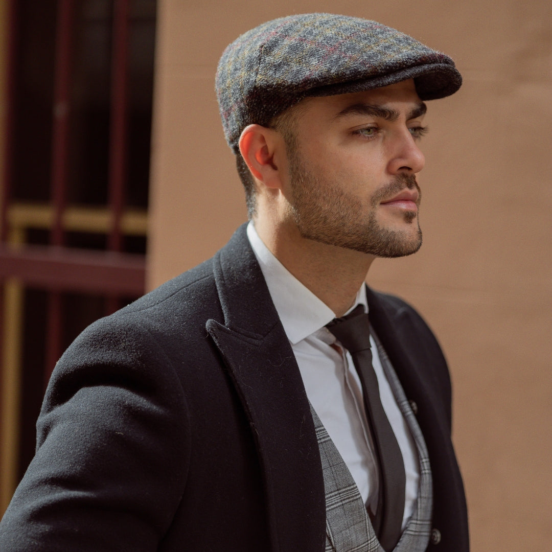 Plaid Italian Flat Cap-IT226