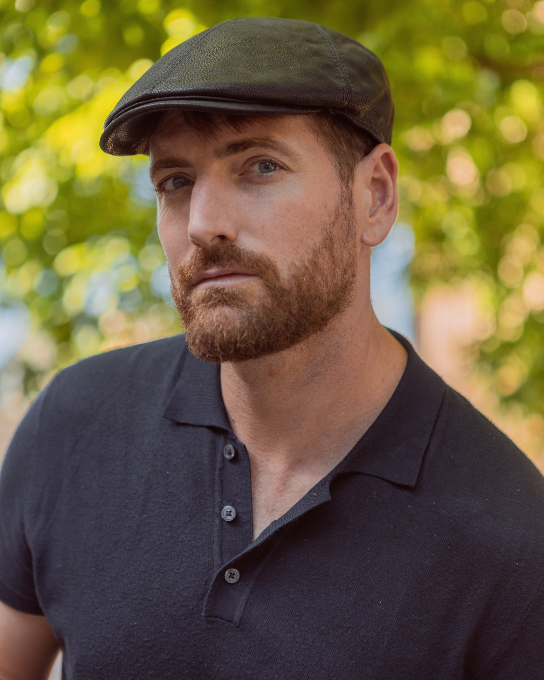 Italian Nappa Leather Flat Cap-IT203