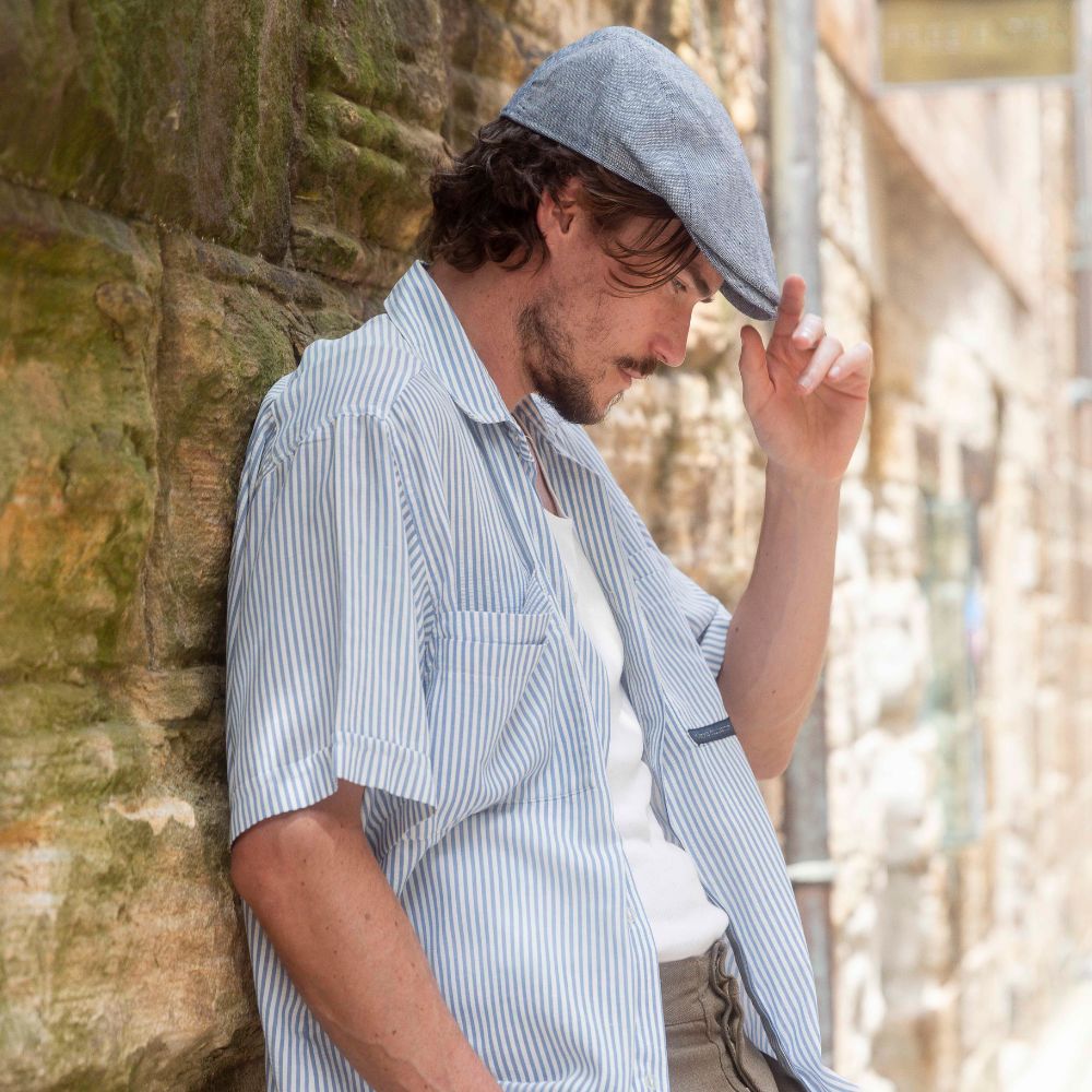 Linen Flat Cap-IT215