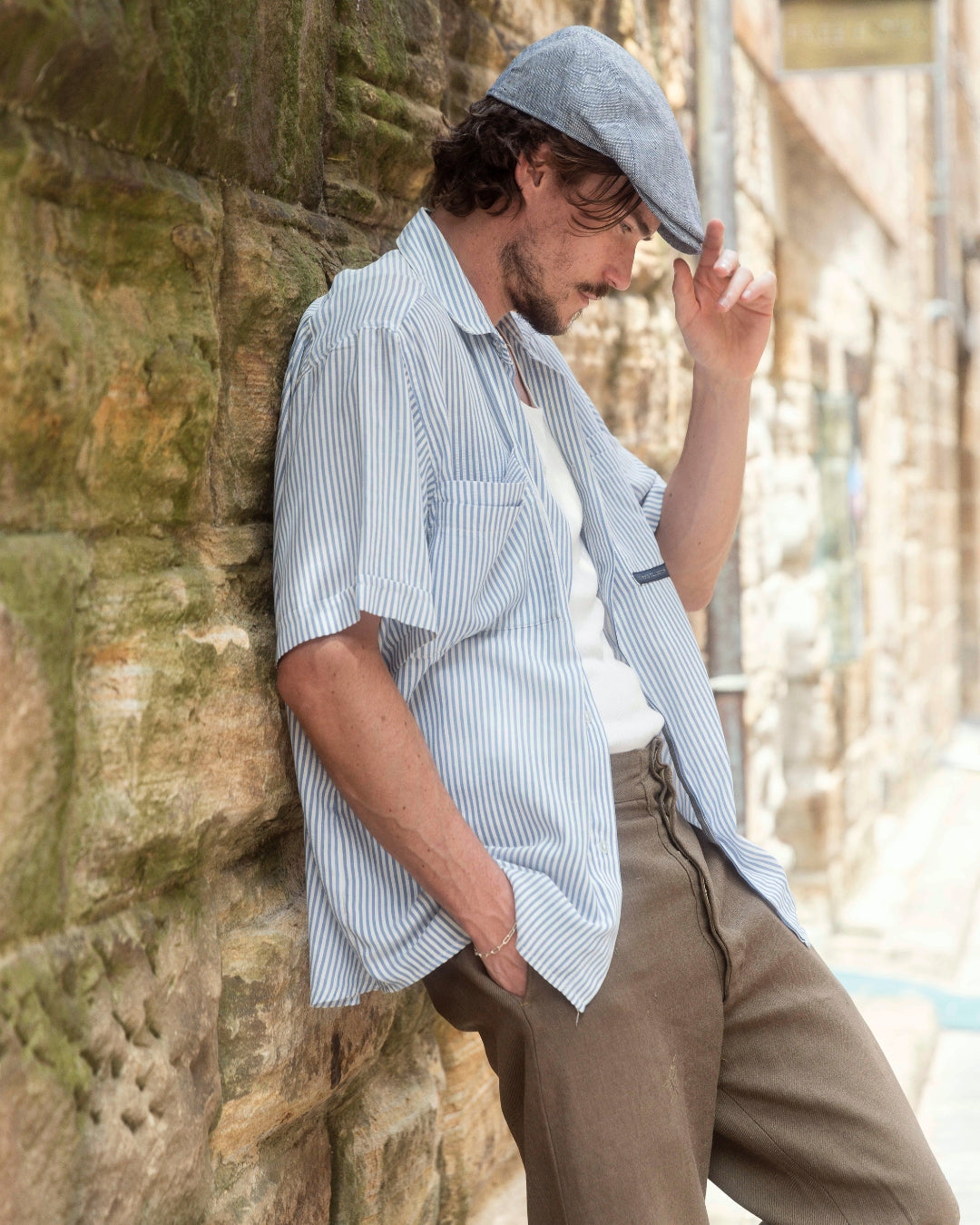 Linen Flat Cap-IT215