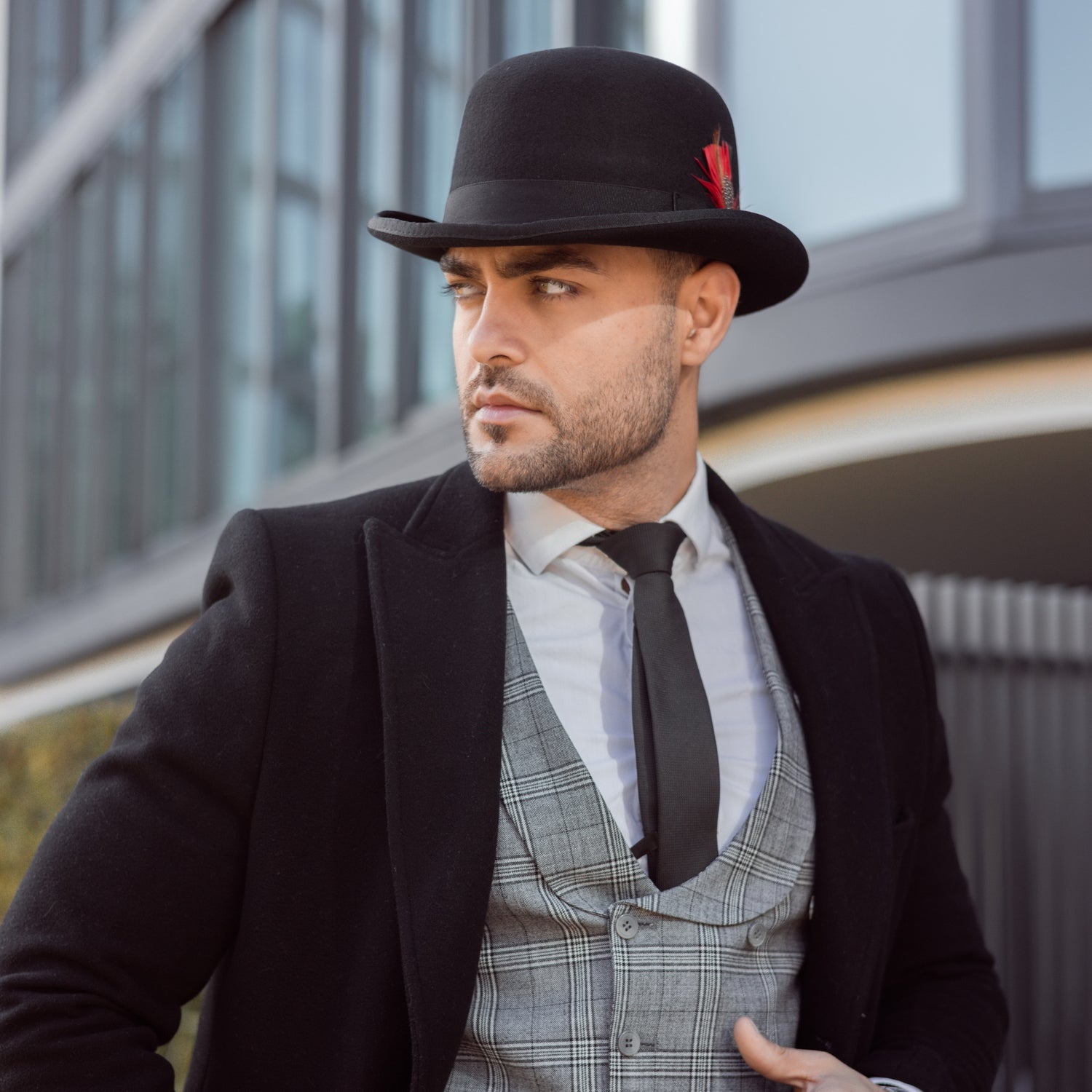 Men in store bowler hats