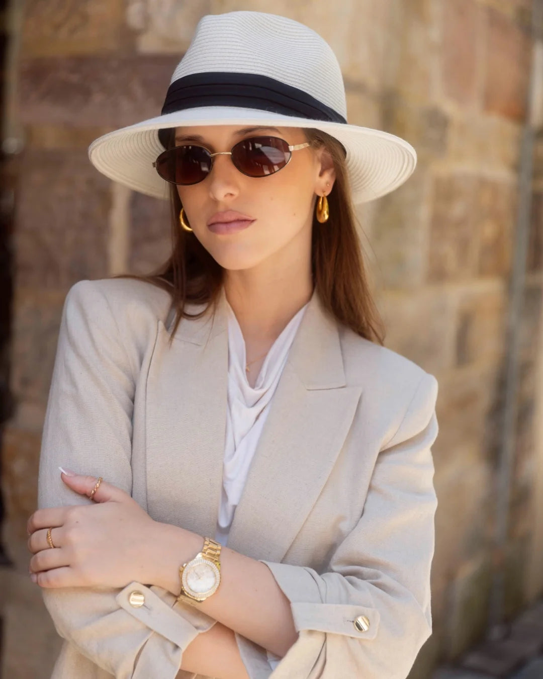 UPF50+ Panama-style Hat-HD505