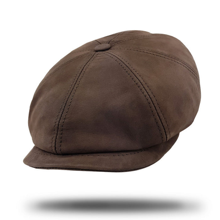 Leather Newsboy Cap-IT213