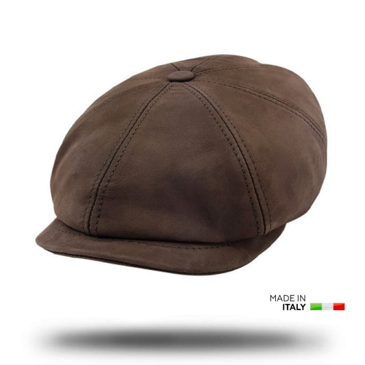 Leather Newsboy Cap-IT213