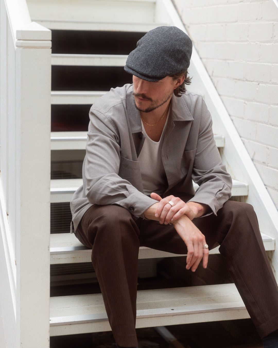 Shetland Wool Flat Cap-IT224