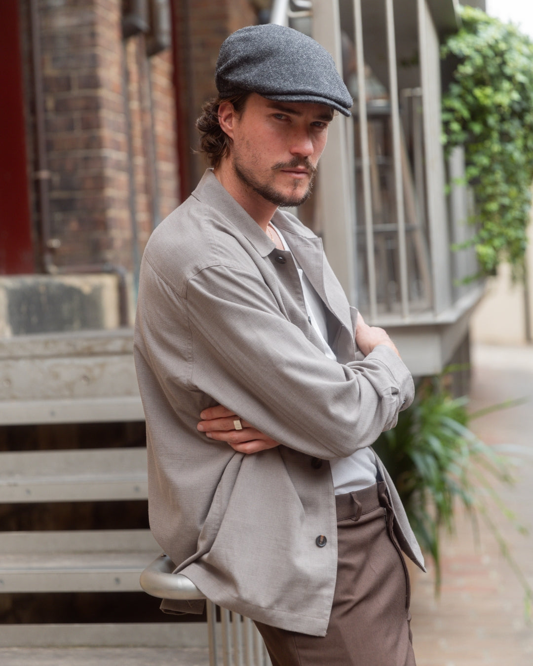 Shetland Wool Flat Cap-IT224