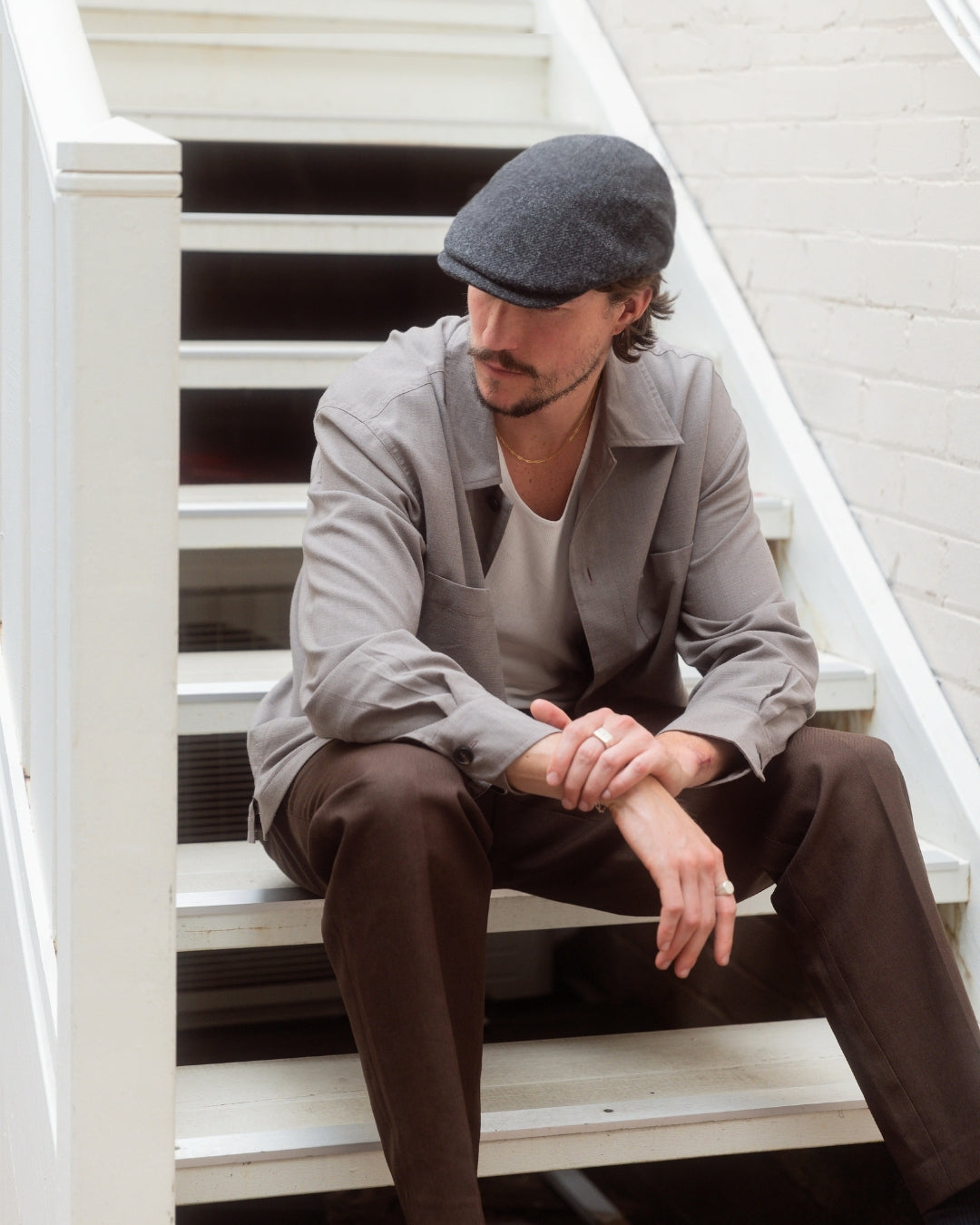 Shetland Wool Flat Cap-IT224