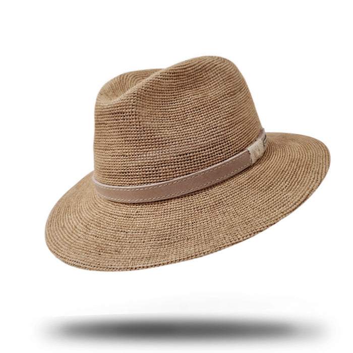 Crocheted Raffia Fedora-SD033