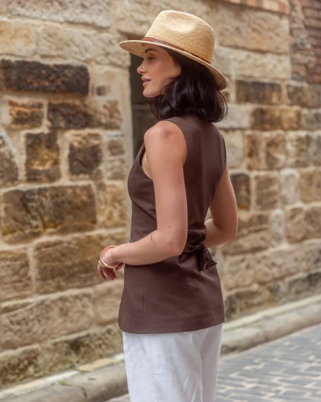 Fine Raffia Leather Band Fedora-SD207