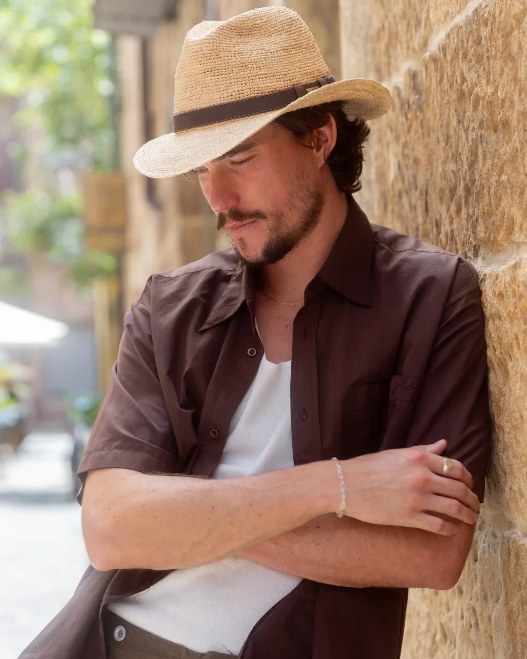 Crocheted Raffia Fedora-SD751
