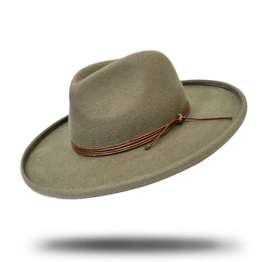 Women's Wide Brim Felt Fedora-SF361