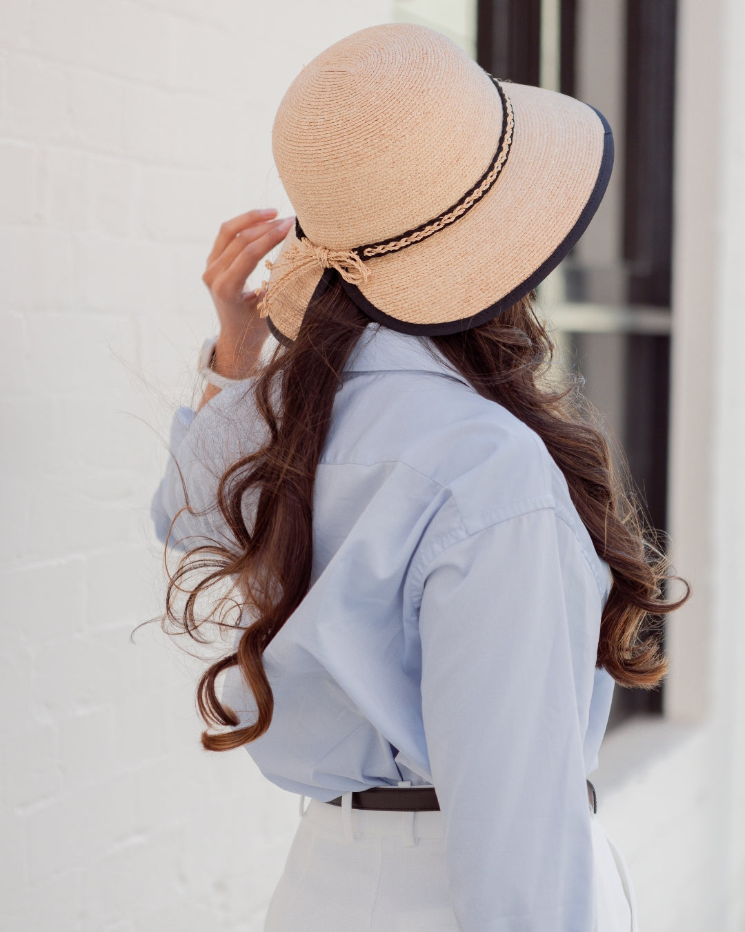 Women's Raffia Cloche Hat-SL352