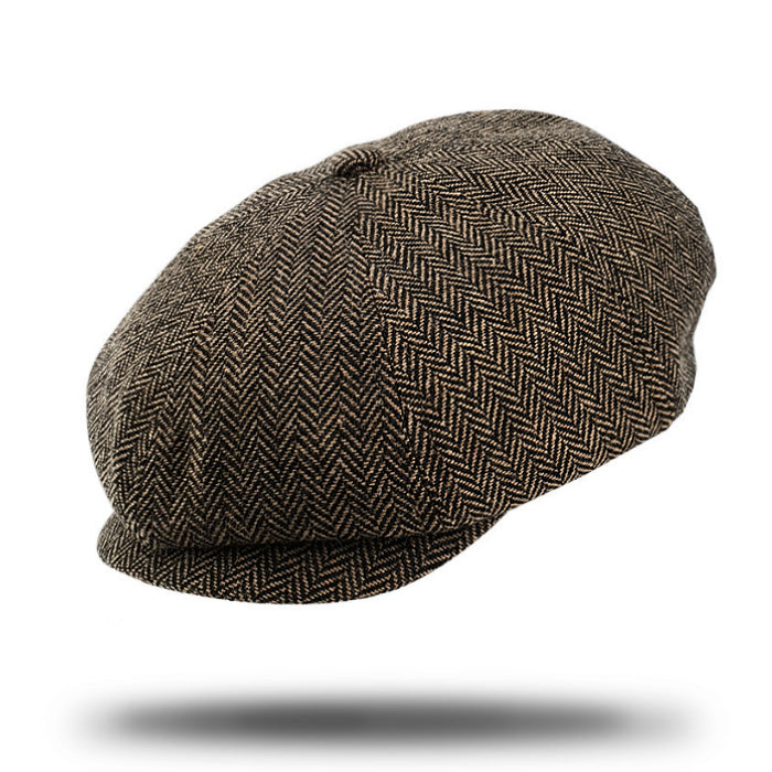 Herringbone Newsboy Cap-SY910